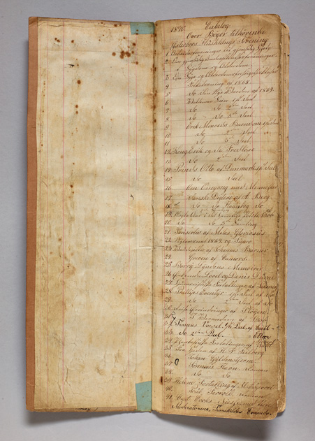 Liste over ØHF's bogsamling 1870